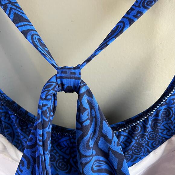 Lands’ End  Blue Razorback Bubble Tankini Swim Top Size 12 DDD - Picture 5 of 5